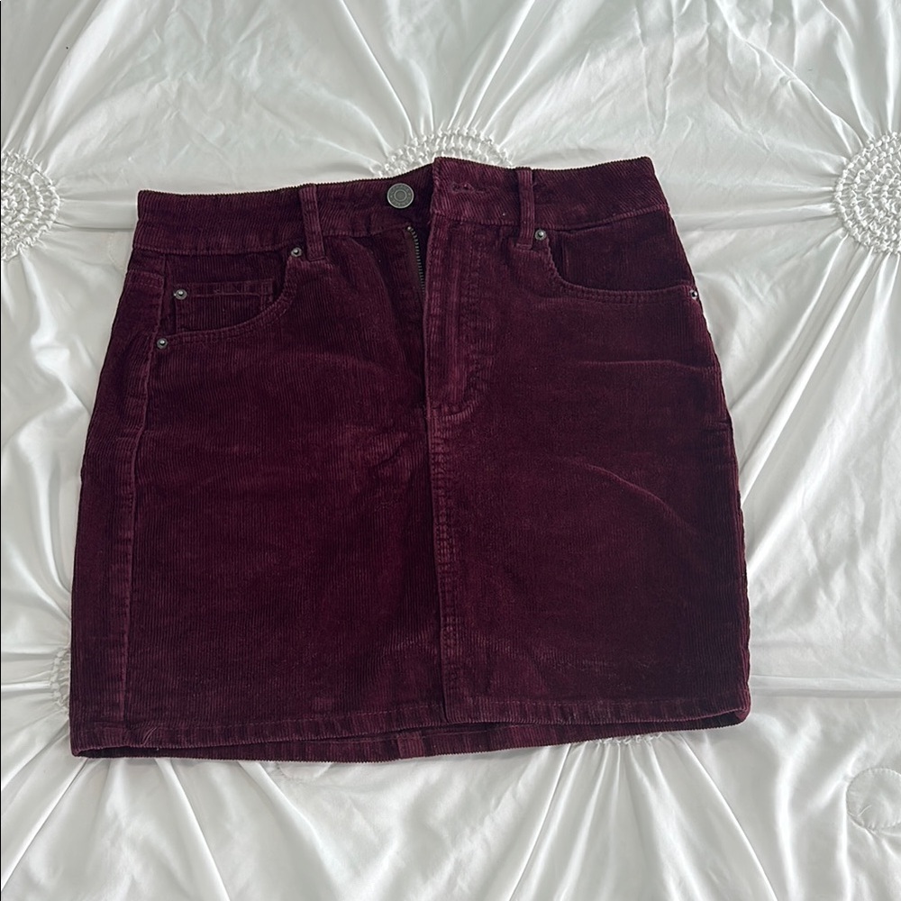 Garage Corduroy Burgundy Skirt
